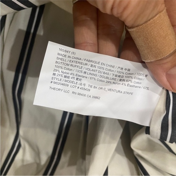 Theory striped tie back asymmetrical dress NEW - Picture 11 of 14